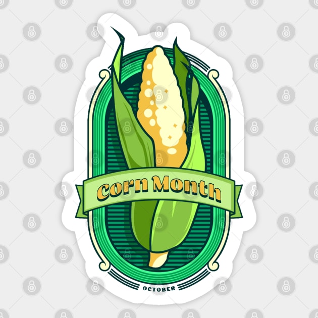 Corn Month October Sticker by HolidayBug